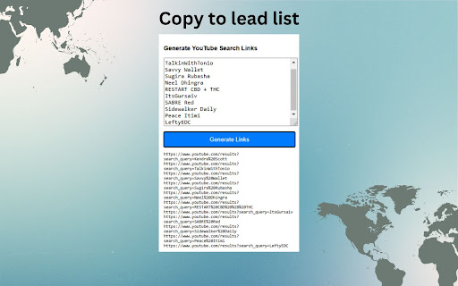 1000+ names to YouTube Channel Finder from Chrome web store to be run with OffiDocs Chromium online 1000+ names to YouTube Channel Finder from Chrome web store to be run with OffiDocs Chromium online