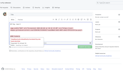 Accessibility Checker for GitHub Markdown from Chrome web store to be run with OffiDocs Chromium online Accessibility Checker for GitHub Markdown from Chrome web store to be run with OffiDocs Chromium online