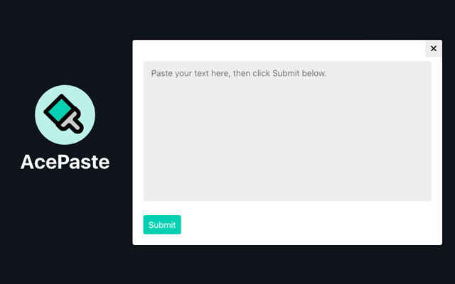 AcePaste from Chrome web store to be run with OffiDocs Chromium online AcePaste from Chrome web store to be run with OffiDocs Chromium online