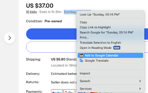 Add to Google Calendar from Chrome web store to be run with OffiDocs Chromium online Add to Google Calendar from Chrome web store to be run with OffiDocs Chromium online