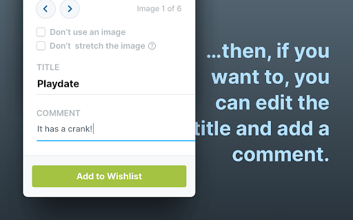 Add to Wishlistr from Chrome web store to be run with OffiDocs Chromium online Add to Wishlistr from Chrome web store to be run with OffiDocs Chromium online