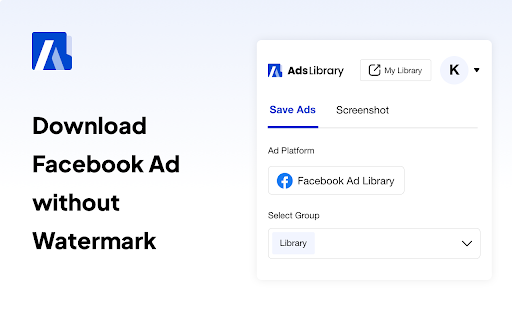 Ad Library:Save Facebook ad video without watermark from Chrome web store to be run with OffiDocs Chromium online Ad Library:Save Facebook ad video without watermark from Chrome web store to be run with OffiDocs Chromium online