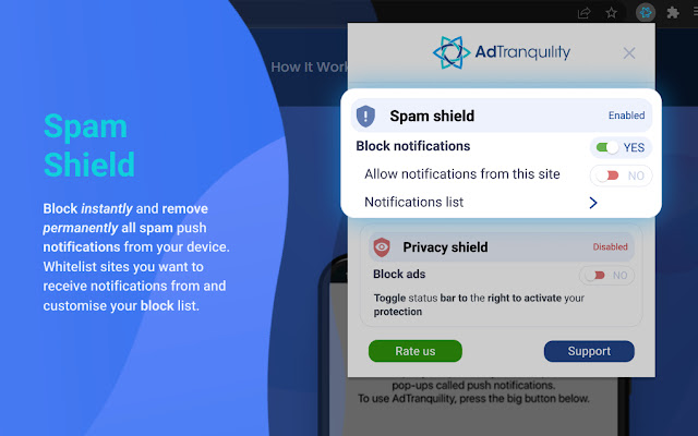 AdTranquility Spam Protection from Chrome web store to be run with OffiDocs Chromium online AdTranquility Spam Protection from Chrome web store to be run with OffiDocs Chromium online