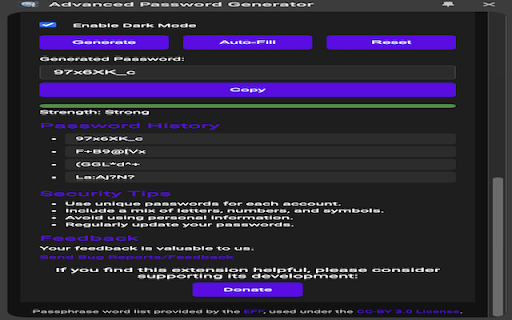 Advanced Password Generator from Chrome web store to be run with OffiDocs Chromium online Advanced Password Generator from Chrome web store to be run with OffiDocs Chromium online