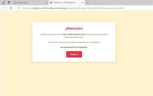 Advertencia de Navegación Streaming from Chrome web store to be run with OffiDocs Chromium online Advertencia de Navegación Streaming from Chrome web store to be run with OffiDocs Chromium online