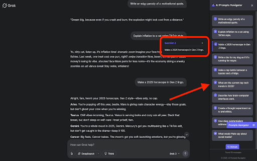 AI Prompts Navigator from Chrome web store to be run with OffiDocs Chromium online AI Prompts Navigator from Chrome web store to be run with OffiDocs Chromium online