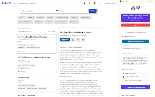 AI Resume Generator by Job Description Beat the ATS Systems ATS Killer from Chrome web store to be run with OffiDocs Chromium online AI Resume Generator by Job Description Beat the ATS Systems ATS Killer from Chrome web store to be run with OffiDocs Chromium online