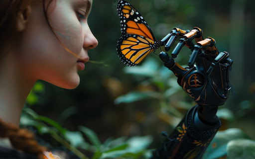 A man with futuristic robot body parts from Chrome web store to be run with OffiDocs Chromium online A man with futuristic robot body parts from Chrome web store to be run with OffiDocs Chromium online