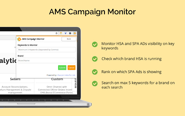 AMS Campaign Monitor from Chrome web store to be run with OffiDocs Chromium online AMS Campaign Monitor from Chrome web store to be run with OffiDocs Chromium online