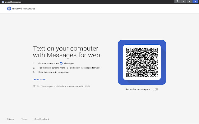Android Messages For Web from Chrome web store to be run with OffiDocs Chromium online Android Messages For Web from Chrome web store to be run with OffiDocs Chromium online