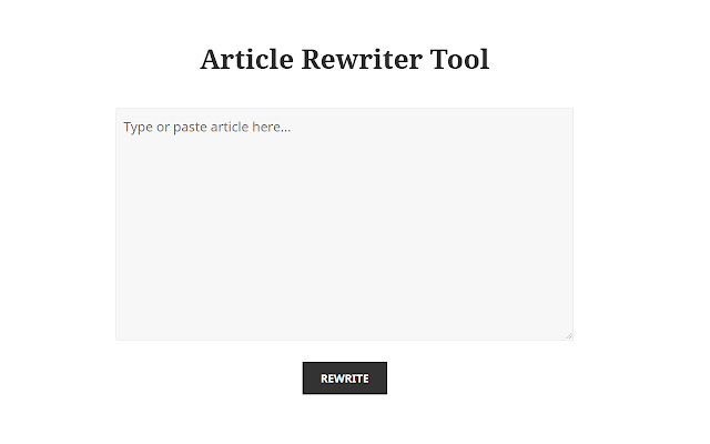 Article Rewriter Tool from Chrome web store to be run with OffiDocs Chromium online Article Rewriter Tool from Chrome web store to be run with OffiDocs Chromium online