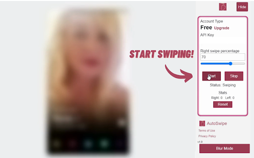 Auto Swipe On Tinder Badoo: Try For Free! from Chrome web store to be run with OffiDocs Chromium online Auto Swipe On Tinder Badoo: Try For Free! from Chrome web store to be run with OffiDocs Chromium online