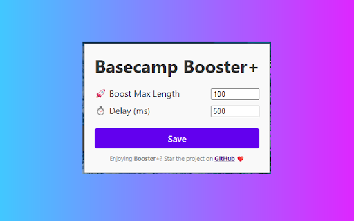 Basecamp Booster+ from Chrome web store to be run with OffiDocs Chromium online Basecamp Booster+ from Chrome web store to be run with OffiDocs Chromium online