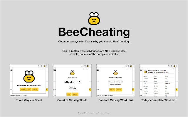 BeeCheating from Chrome web store to be run with OffiDocs Chromium online BeeCheating from Chrome web store to be run with OffiDocs Chromium online