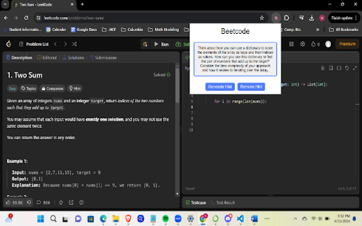 Beetcode from Chrome web store to be run with OffiDocs Chromium online Beetcode from Chrome web store to be run with OffiDocs Chromium online