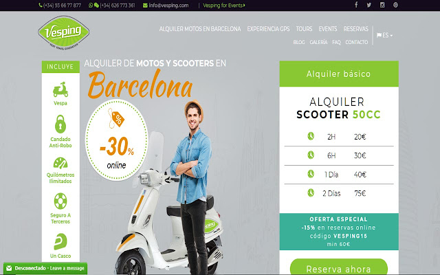 Best Scooter Rental in Barcelona from Chrome web store to be run with OffiDocs Chromium online Best Scooter Rental in Barcelona from Chrome web store to be run with OffiDocs Chromium online