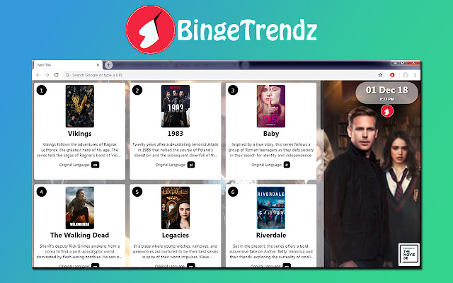 BingeTrendz from Chrome web store to be run with OffiDocs Chromium online BingeTrendz from Chrome web store to be run with OffiDocs Chromium online