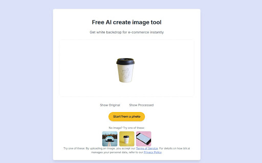 Blir AI – White Background Editor PNG Maker from Chrome web store to be run with OffiDocs Chromium online Blir AI – White Background Editor PNG Maker from Chrome web store to be run with OffiDocs Chromium online