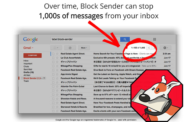 Block Sender from Chrome web store to be run with OffiDocs Chromium online Block Sender from Chrome web store to be run with OffiDocs Chromium online