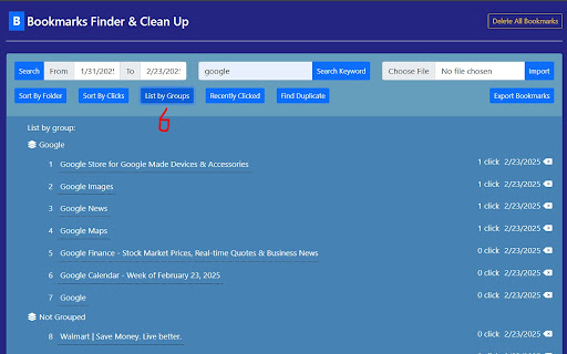 Bookmarks Finder Clean Up from Chrome web store to be run with OffiDocs Chromium online Bookmarks Finder Clean Up from Chrome web store to be run with OffiDocs Chromium online