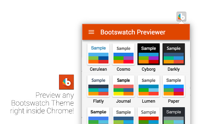 Bootswatch Previewer Legacy from Chrome web store to be run with OffiDocs Chromium online Bootswatch Previewer Legacy from Chrome web store to be run with OffiDocs Chromium online