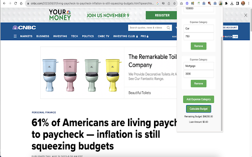 Budget, Income and Expense Calculator from Chrome web store to be run with OffiDocs Chromium online Budget, Income and Expense Calculator from Chrome web store to be run with OffiDocs Chromium online