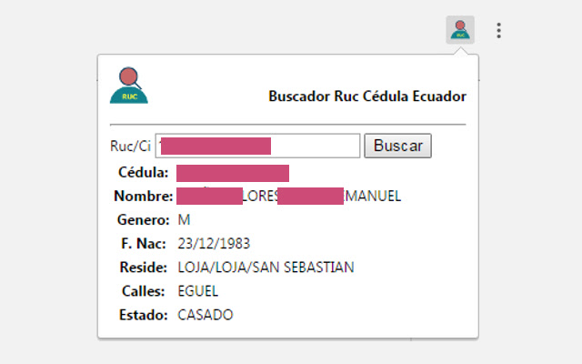Buscador Ruc Cédula Ecuador from Chrome web store to be run with OffiDocs Chromium online Buscador Ruc Cédula Ecuador from Chrome web store to be run with OffiDocs Chromium online