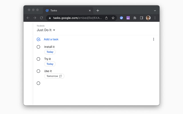 Button for Google Tasks from Chrome web store to be run with OffiDocs Chromium online Button for Google Tasks from Chrome web store to be run with OffiDocs Chromium online