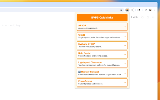BVPS Quicklinks from Chrome web store to be run with OffiDocs Chromium online BVPS Quicklinks from Chrome web store to be run with OffiDocs Chromium online