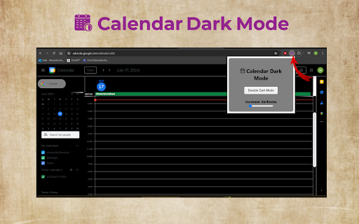 Calendar Dark Mode from Chrome web store to be run with OffiDocs Chromium online Calendar Dark Mode from Chrome web store to be run with OffiDocs Chromium online