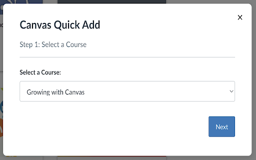 Canvas LMS Quick Add from Chrome web store to be run with OffiDocs Chromium online Canvas LMS Quick Add from Chrome web store to be run with OffiDocs Chromium online