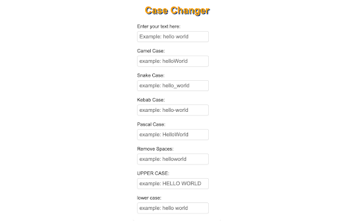 CaseChanger from Chrome web store to be run with OffiDocs Chromium online CaseChanger from Chrome web store to be run with OffiDocs Chromium online