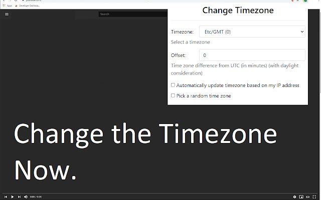 Change Timezone for Google Chrome™ from Chrome web store to be run with OffiDocs Chromium online Change Timezone for Google Chrome™ from Chrome web store to be run with OffiDocs Chromium online