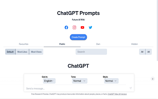 ChatGPT Prompts Future AI Wiki from Chrome web store to be run with OffiDocs Chromium online ChatGPT Prompts Future AI Wiki from Chrome web store to be run with OffiDocs Chromium online