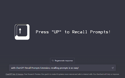 ChatGPT Recall Prompts from Chrome web store to be run with OffiDocs Chromium online ChatGPT Recall Prompts from Chrome web store to be run with OffiDocs Chromium online