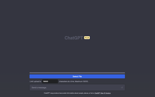Chatty File Uploader from Chrome web store to be run with OffiDocs Chromium online Chatty File Uploader from Chrome web store to be run with OffiDocs Chromium online