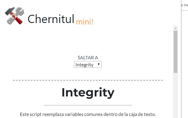 Chernitools from Chrome web store to be run with OffiDocs Chromium online Chernitools from Chrome web store to be run with OffiDocs Chromium online