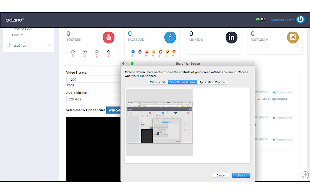Ciclano Screen Share from Chrome web store to be run with OffiDocs Chromium online Ciclano Screen Share from Chrome web store to be run with OffiDocs Chromium online