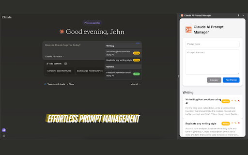 Claude AI Prompt Manager from Chrome web store to be run with OffiDocs Chromium online Claude AI Prompt Manager from Chrome web store to be run with OffiDocs Chromium online