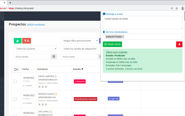 Clienty Wap Sender from Chrome web store to be run with OffiDocs Chromium online Clienty Wap Sender from Chrome web store to be run with OffiDocs Chromium online