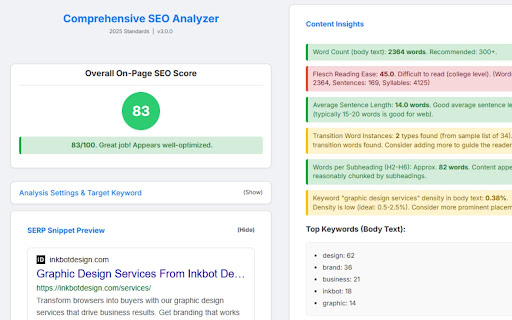 Comprehensive SEO Analyzer (2025 Edition) from Chrome web store to be run with OffiDocs Chromium online Comprehensive SEO Analyzer (2025 Edition) from Chrome web store to be run with OffiDocs Chromium online