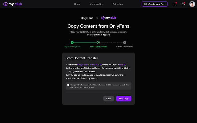 Copy Content to My.Club from Chrome web store to be run with OffiDocs Chromium online Copy Content to My.Club from Chrome web store to be run with OffiDocs Chromium online