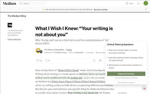 Critical Thinker for Medium from Chrome web store to be run with OffiDocs Chromium online Critical Thinker for Medium from Chrome web store to be run with OffiDocs Chromium online