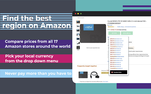Cross Compare Amazon Prices from Chrome web store to be run with OffiDocs Chromium online Cross Compare Amazon Prices from Chrome web store to be run with OffiDocs Chromium online