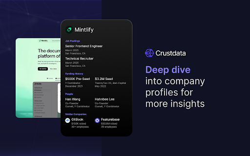 Crustdata Company Profile from Chrome web store to be run with OffiDocs Chromium online Crustdata Company Profile from Chrome web store to be run with OffiDocs Chromium online