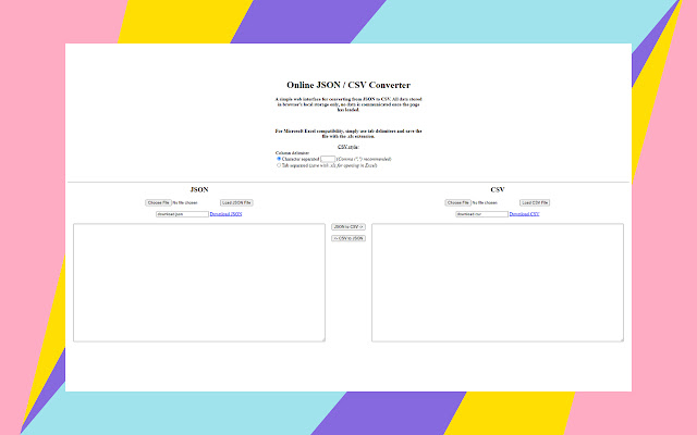 CSV to JSON Converter from Chrome web store to be run with OffiDocs Chromium online CSV to JSON Converter from Chrome web store to be run with OffiDocs Chromium online
