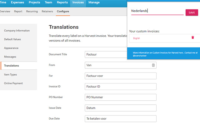 Custom Invoices for Harvest from Chrome web store to be run with OffiDocs Chromium online Custom Invoices for Harvest from Chrome web store to be run with OffiDocs Chromium online