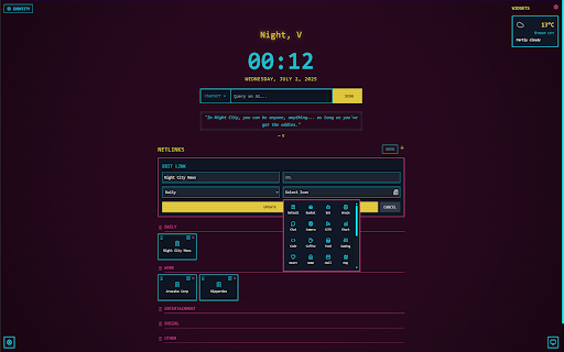 Cyberpunk 2077 Themed Homepage from Chrome web store to be run with OffiDocs Chromium online Cyberpunk 2077 Themed Homepage from Chrome web store to be run with OffiDocs Chromium online