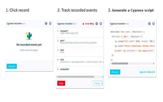 Cypress Scenario Recorder from Chrome web store to be run with OffiDocs Chromium online Cypress Scenario Recorder from Chrome web store to be run with OffiDocs Chromium online