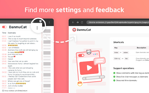 DanmuCat Show YouTube video comments and live messages as danmaku! from Chrome web store to be run with OffiDocs Chromium online DanmuCat Show YouTube video comments and live messages as danmaku! from Chrome web store to be run with OffiDocs Chromium online